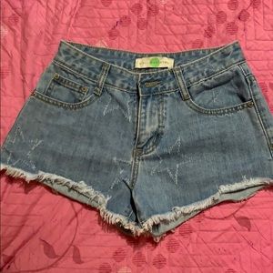 stella mccartney denim shorts